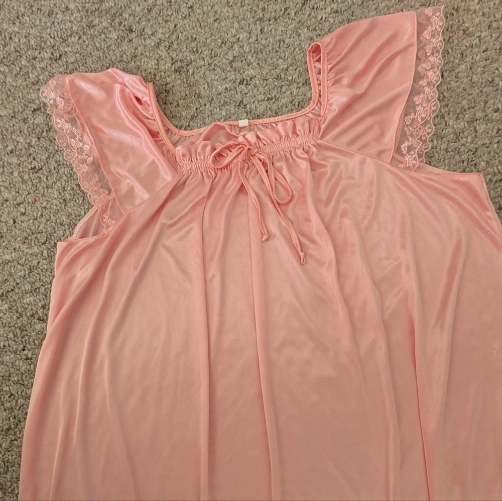 Blush Satin Chemise with Lace by [Brand]